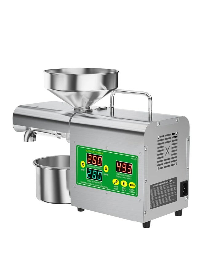 DubaiGallery Electric Cold Press Oil Machine with Adjustable Heating System, Stainless Steel Oil Extractor for Peanut Sesame Sunflower Flaxseed and Coconut Oil Production - Image 4